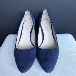 *$5 add-on - Cole Haan Grand OS Blue Suede block heel pumps | Size 9.5